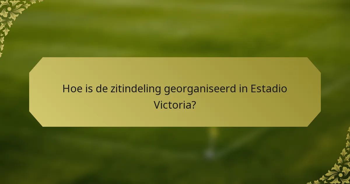 Hoe is de zitindeling georganiseerd in Estadio Victoria?
