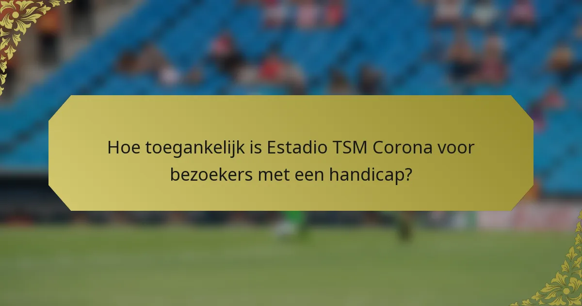 Hoe toegankelijk is Estadio TSM Corona voor bezoekers met een handicap?