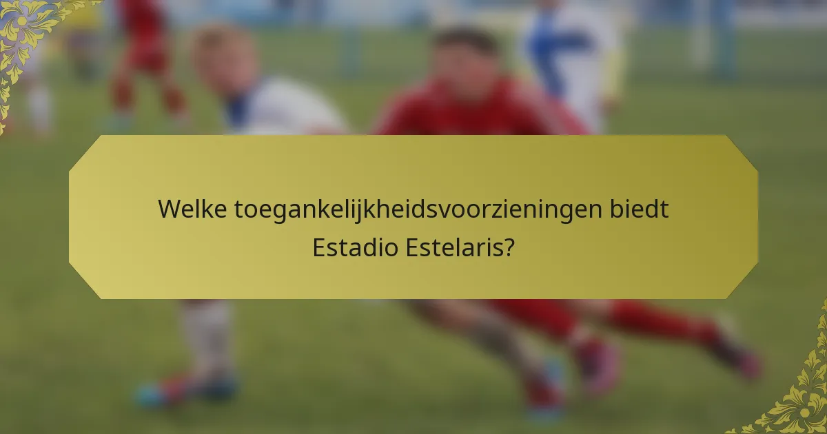 Welke toegankelijkheidsvoorzieningen biedt Estadio Estelaris?