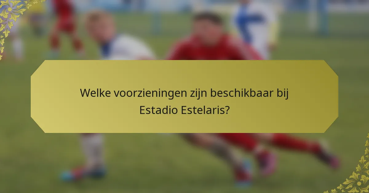 Welke voorzieningen zijn beschikbaar bij Estadio Estelaris?