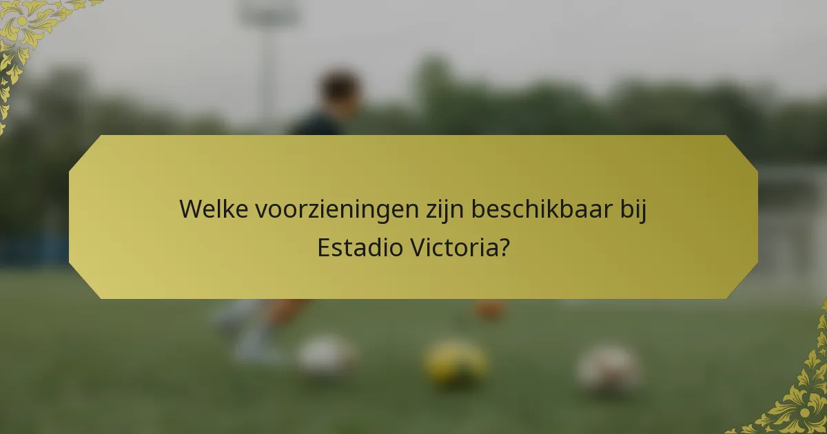 Welke voorzieningen zijn beschikbaar bij Estadio Victoria?